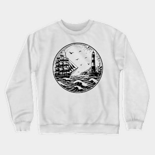 Ship and Lighthouse Crewneck Sweatshirt